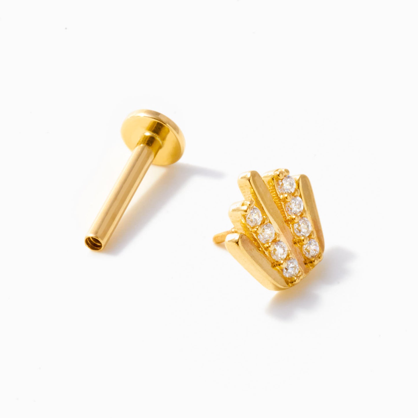Crown Threaded Stud Earring