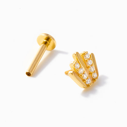 Crown Threaded Stud Earring