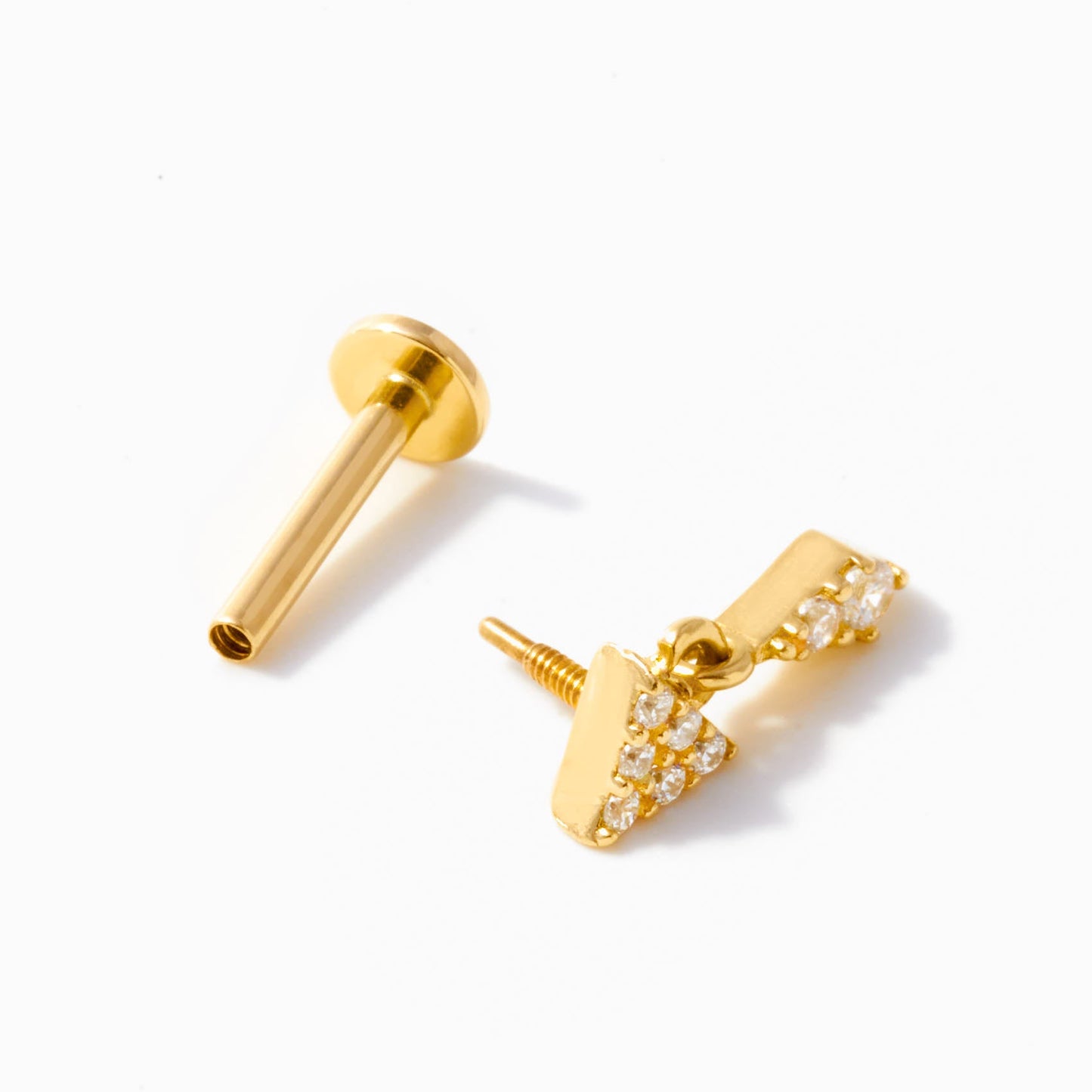 Tiangle Dangle Flat Back Piercing Stud