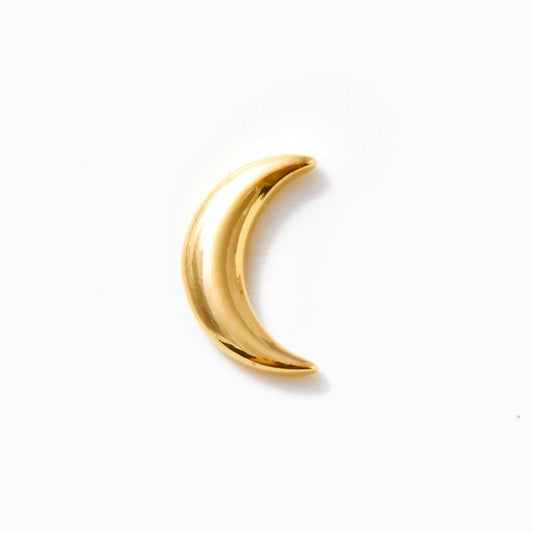Moon Piercing Threaded Stud Earring