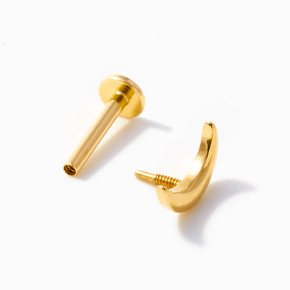 Moon Piercing Threaded Stud Earring