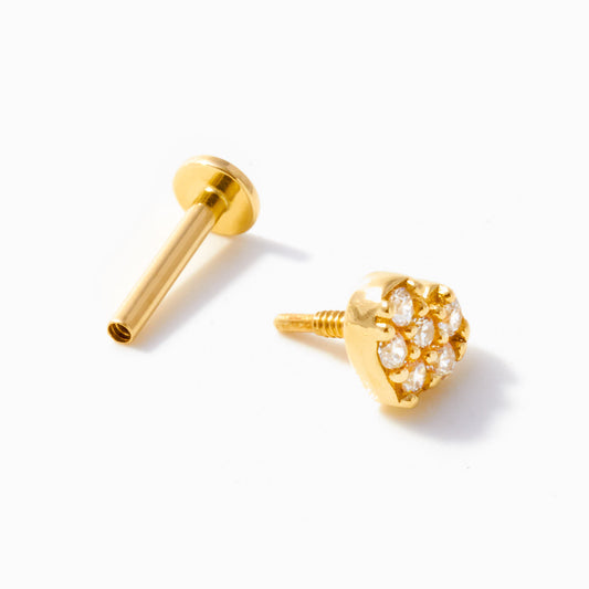 Heart Flat Back Piercing Stud