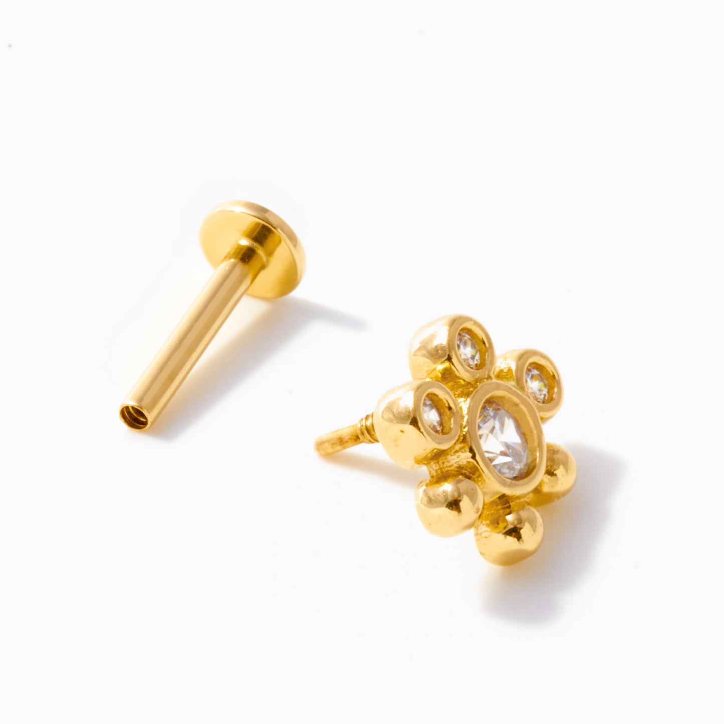 CZ Flower Helix Stud