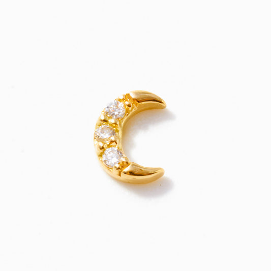 Crescent Moon Diamond Stud Earring