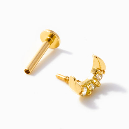 Crescent Moon Diamond Stud Earring