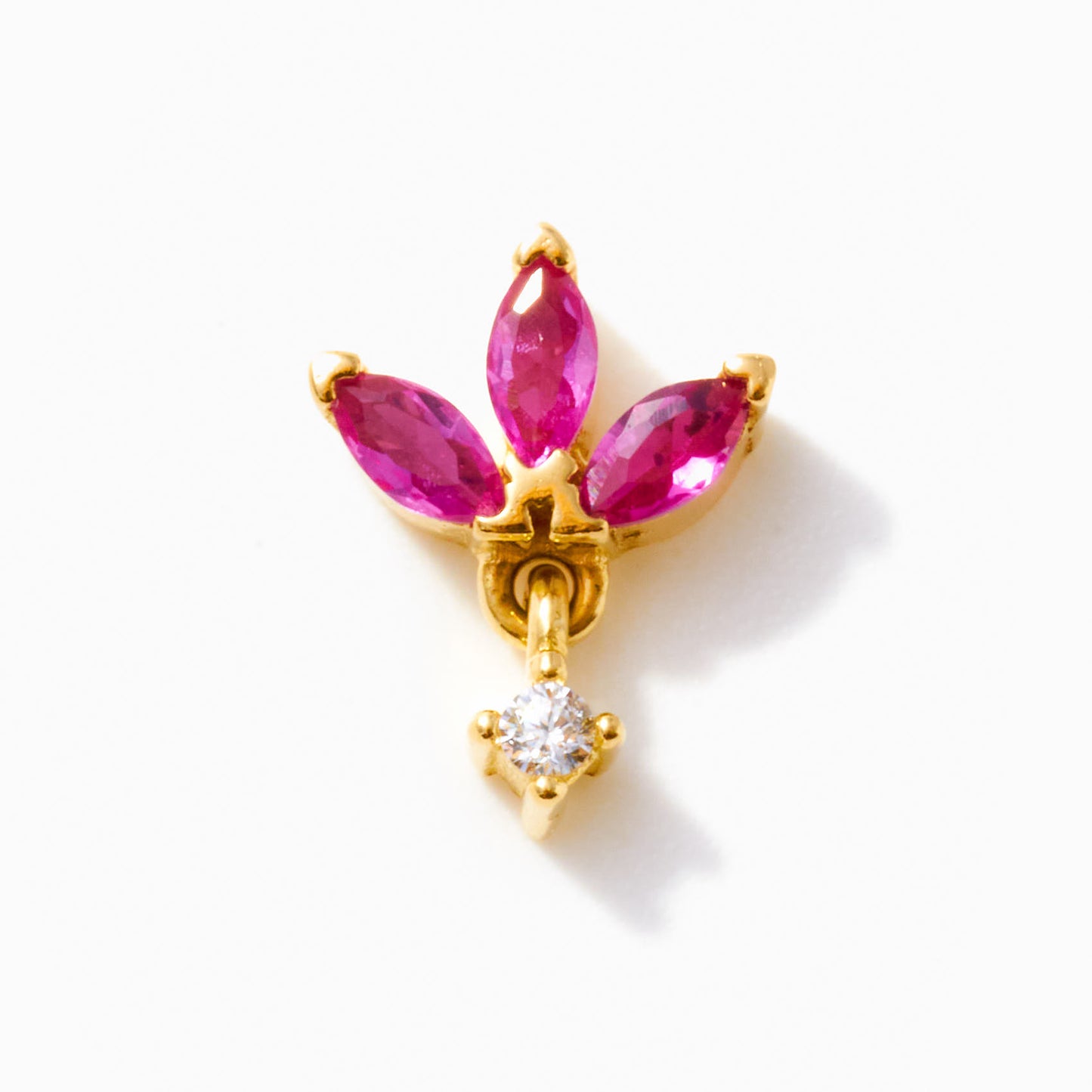 Marquise Flower Piercing Stud Earring