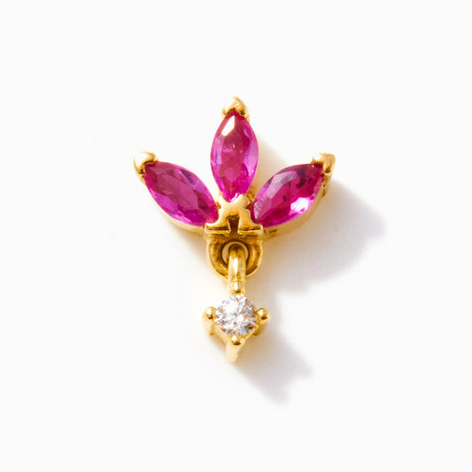 Marquise Flower Piercing Stud Earring