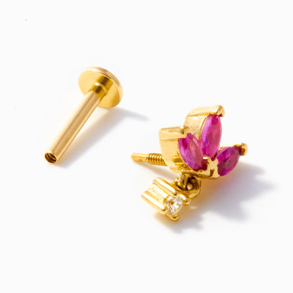 Marquise Flower Piercing Stud Earring