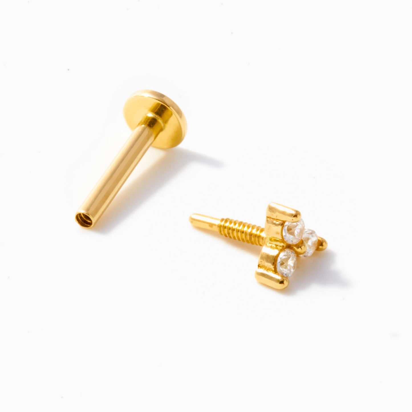 Trio Threaded Stud Earring