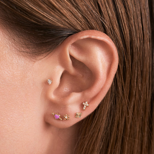 Pink Heart Arrow Piercing Stud