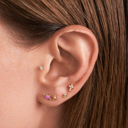 Geometric Textured Piercing Stud