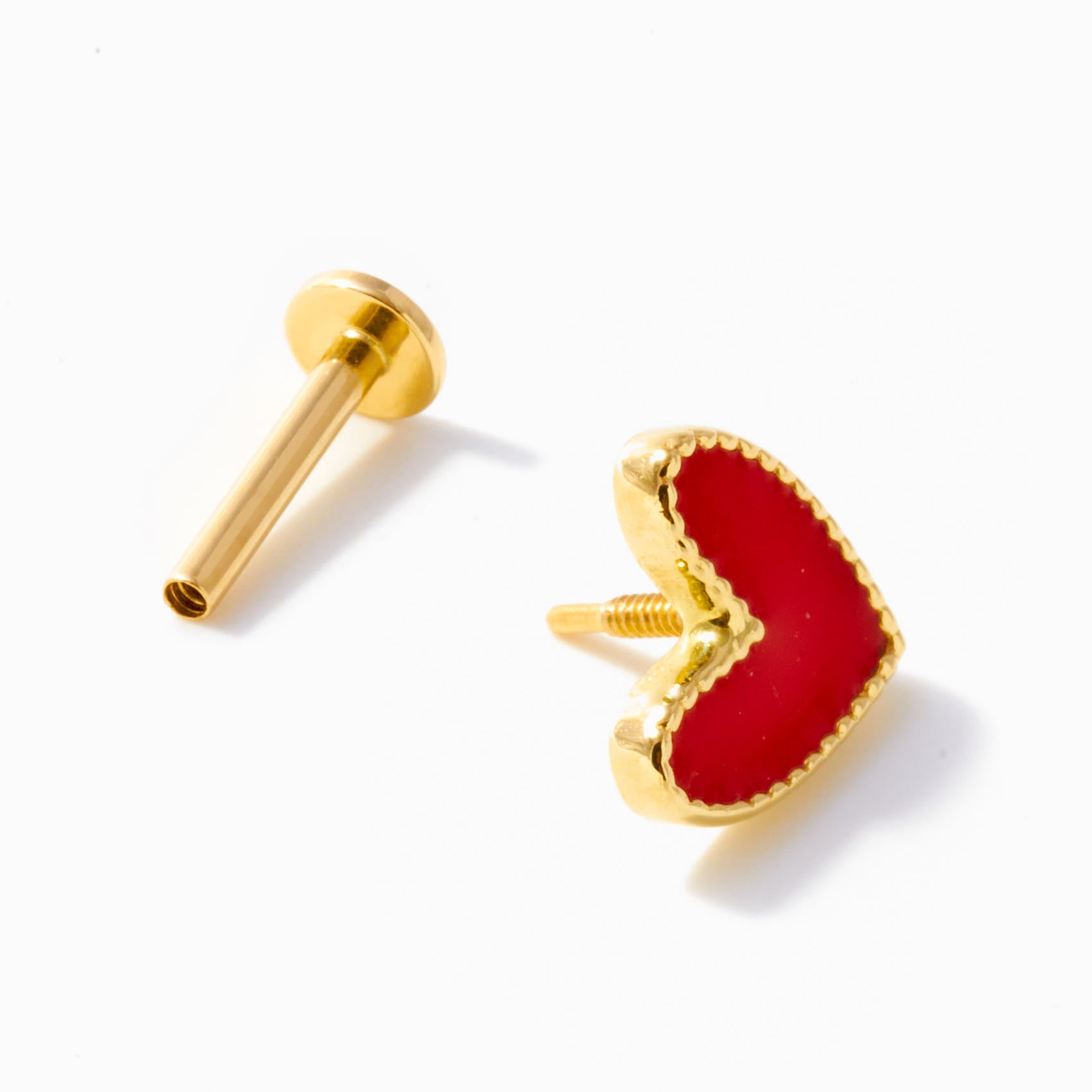 Red Heart Stud Earring