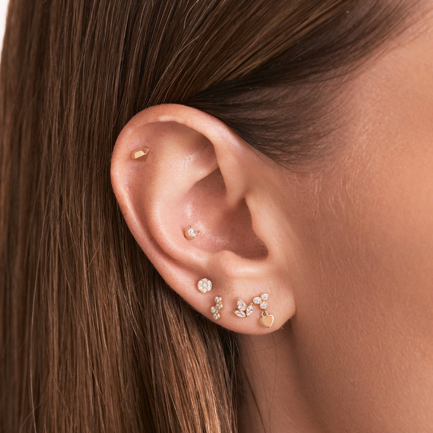 Diamond Cluster Stud Earring