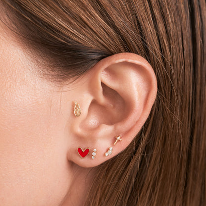 Cross Flat Back Piercing Stud