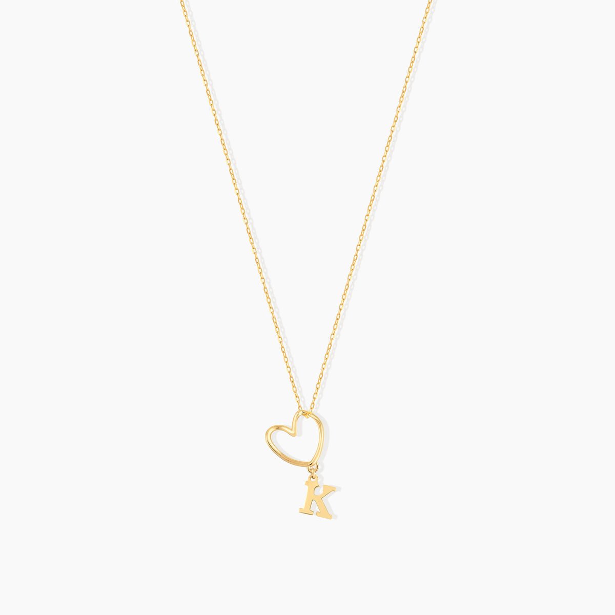 Heart Initial Necklace (A to Z)
