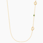 Personalized Sideways Initial Necklace with Birthstone