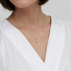 Dainty Small Diamond Cross Pendant Necklace