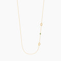 Personalized Sideways Initial Necklace with Birthstone