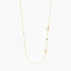 Personalized Sideways Initial Necklace with Birthstone