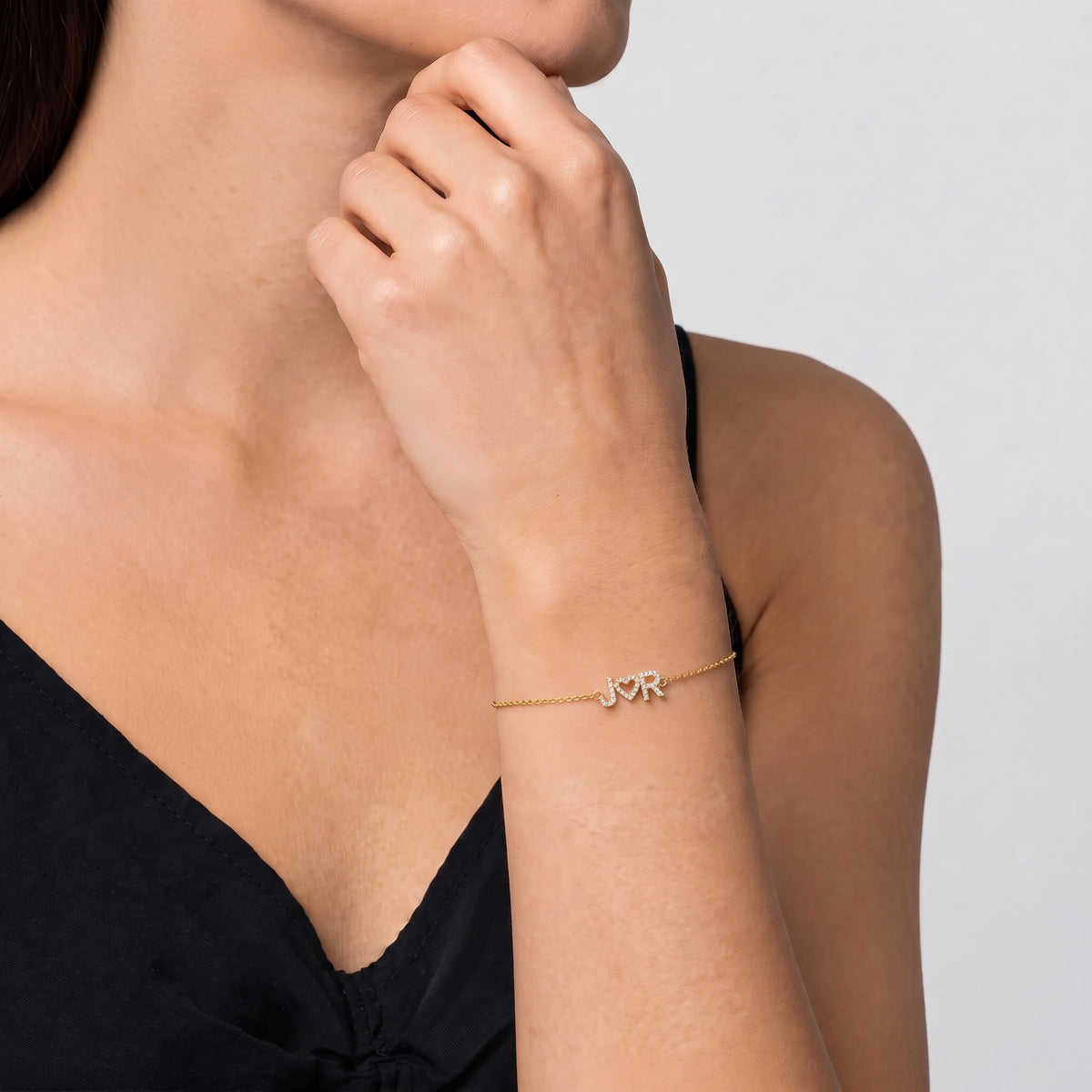 Diamond Couple Initial Bracelet