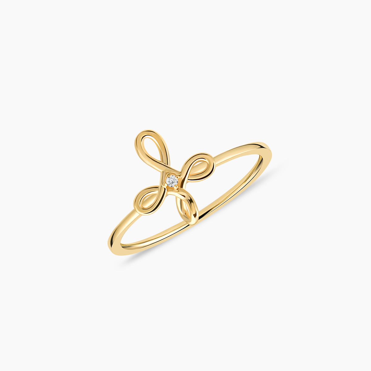 Infinity Cross Ring with Diamond Accent