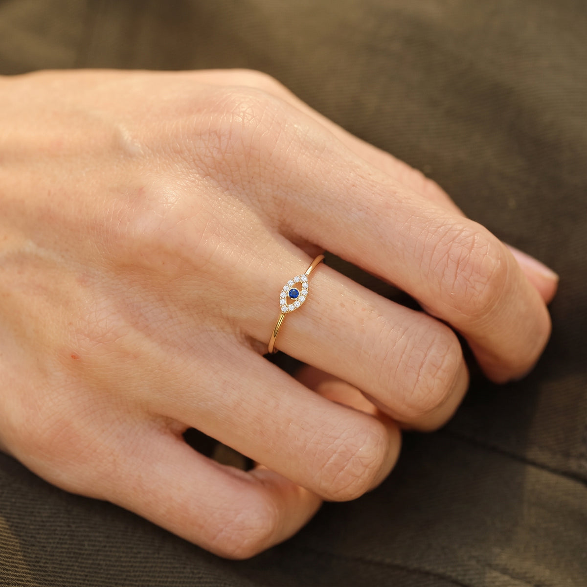 Diamond Evil Eye Ring