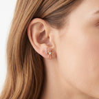 Diamond Open Cross Stud Earrings