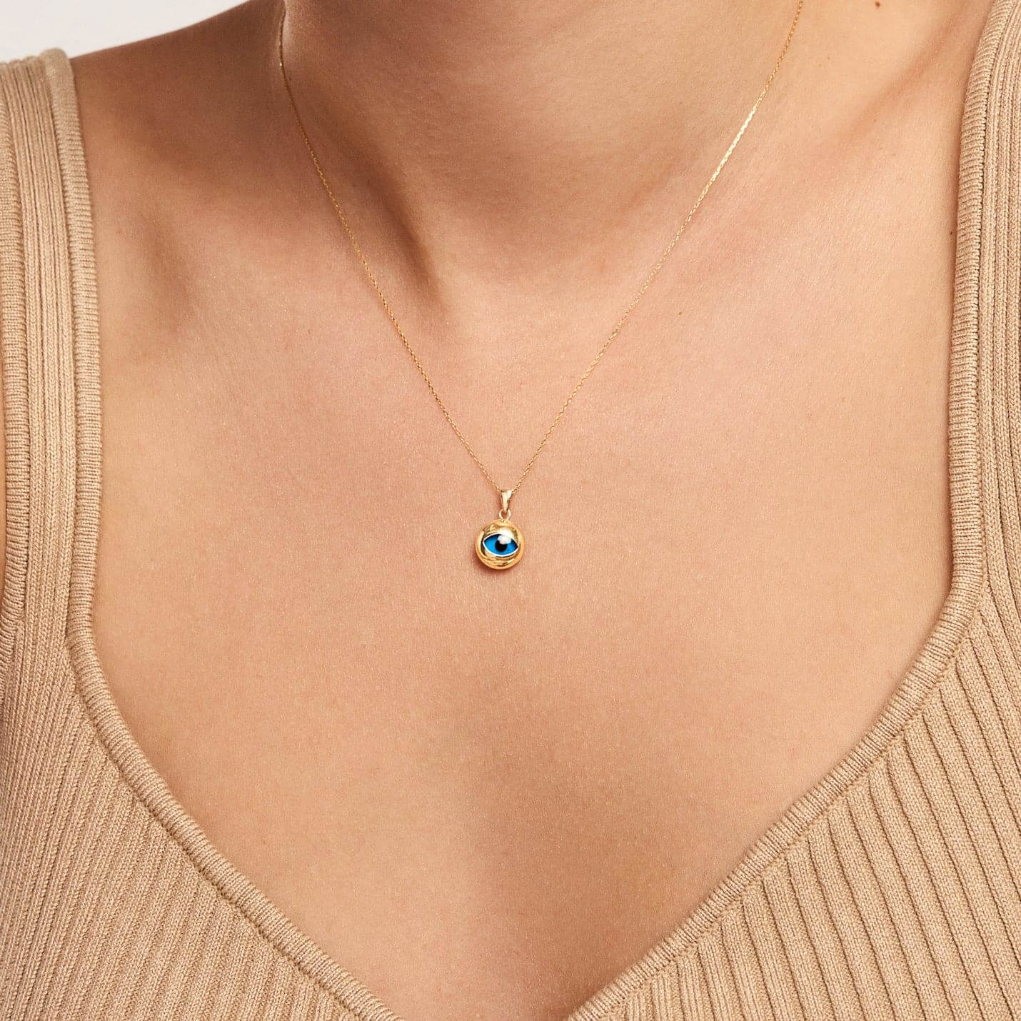 Round Evil Eye Necklace