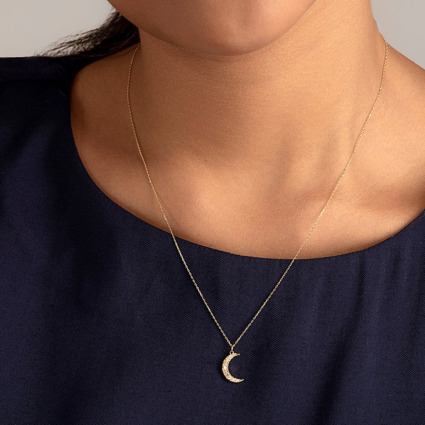 Diamond Crescent Necklace