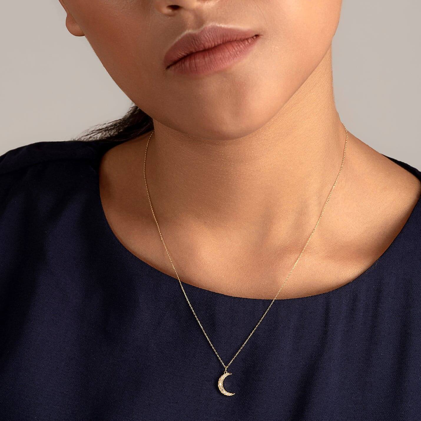 Diamond Crescent Necklace