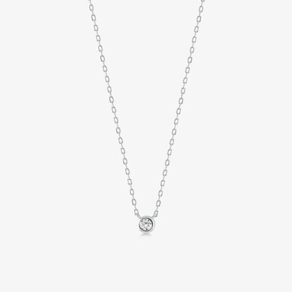 Diamond Bezel Set Necklace in 14K Solid Gold