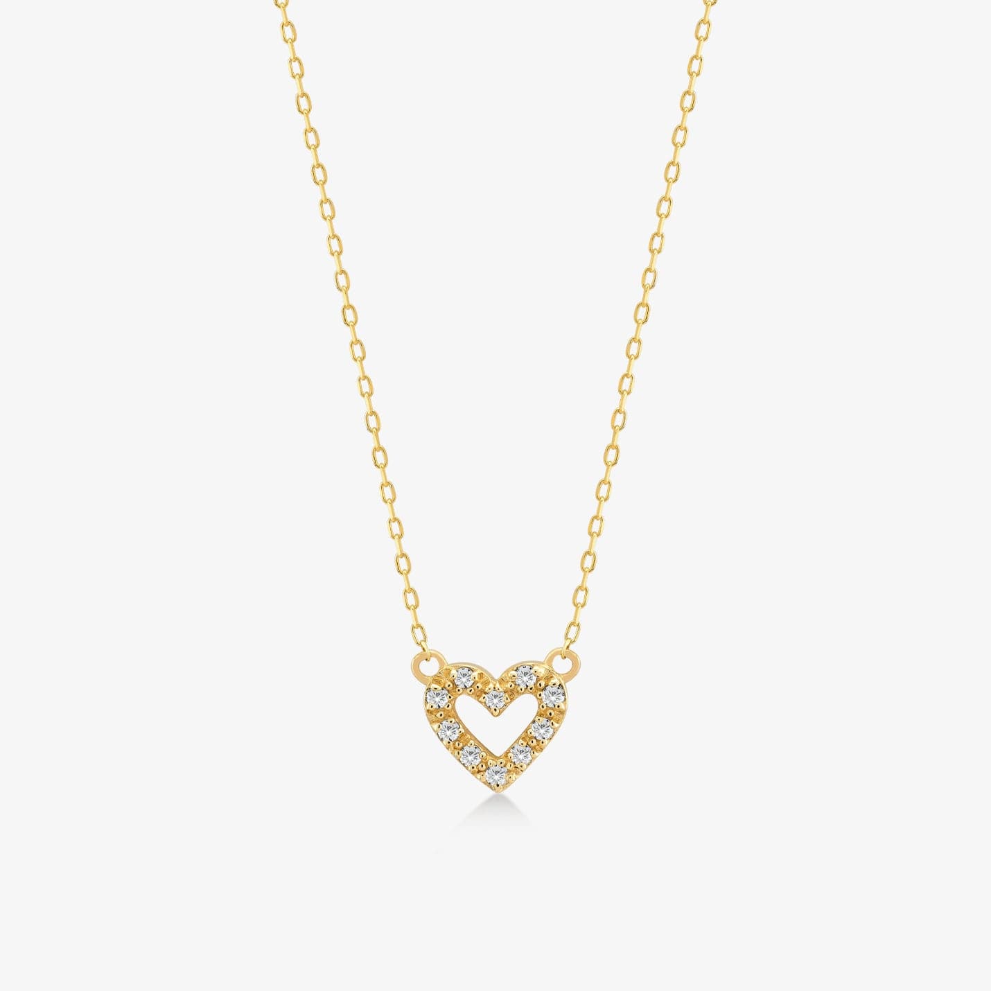 Diamond Mini Open Heart Pendant Necklace