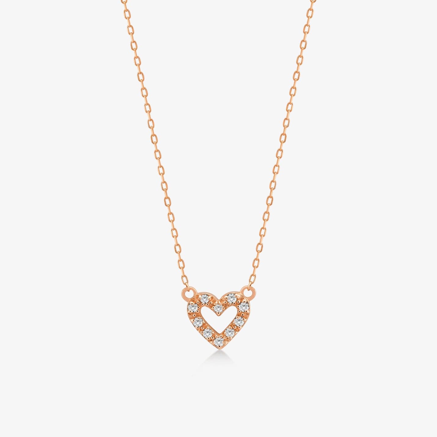 Diamond Mini Open Heart Pendant Necklace