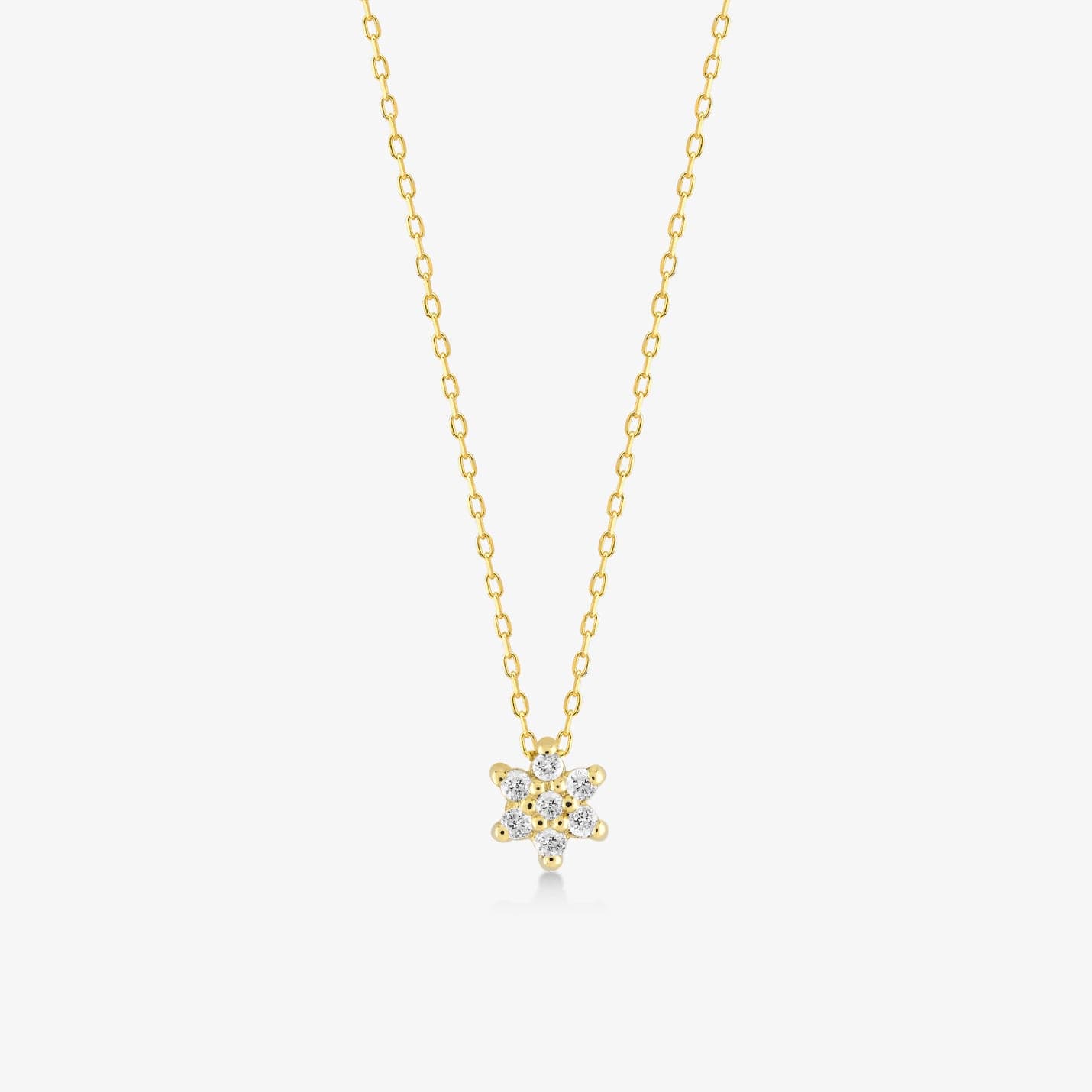 Diamond Flower Pendant Necklace