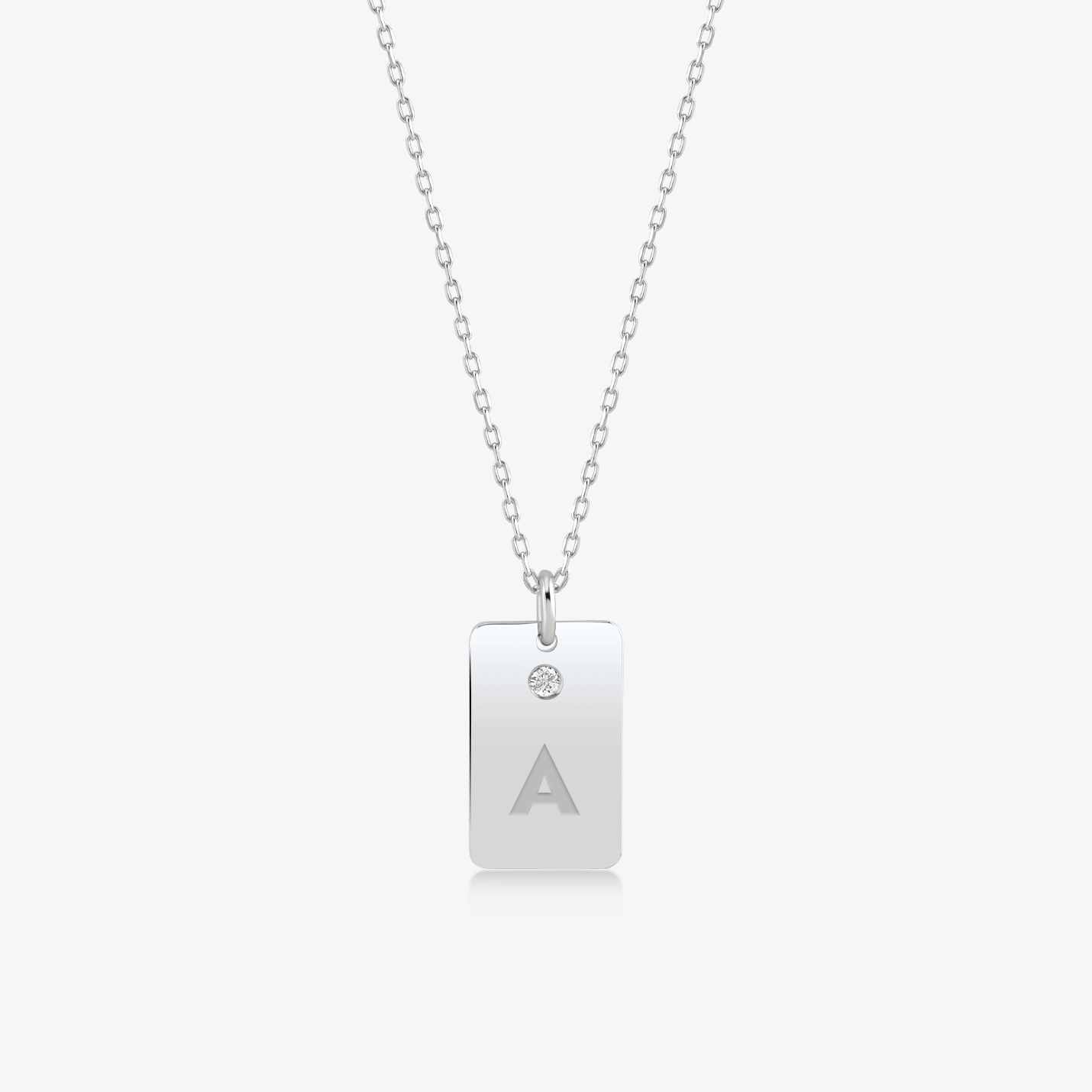 Diamond Custom Tag Necklace in 14K Solid Gold