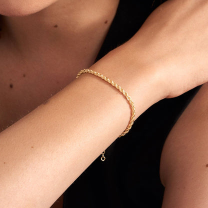 Rope Chain Bracelet in 14K Solid Gold