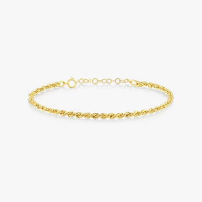 Rope Chain Bracelet in 14K Solid Gold