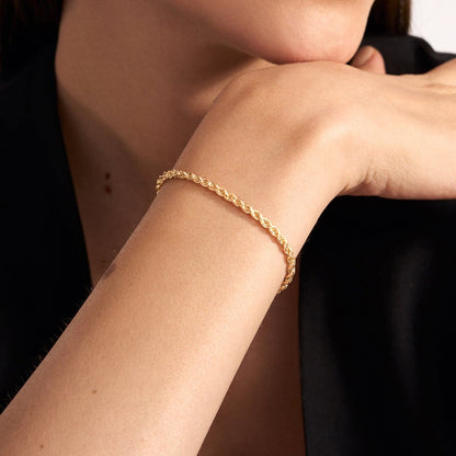 Rope Chain Bracelet in 14K Solid Gold