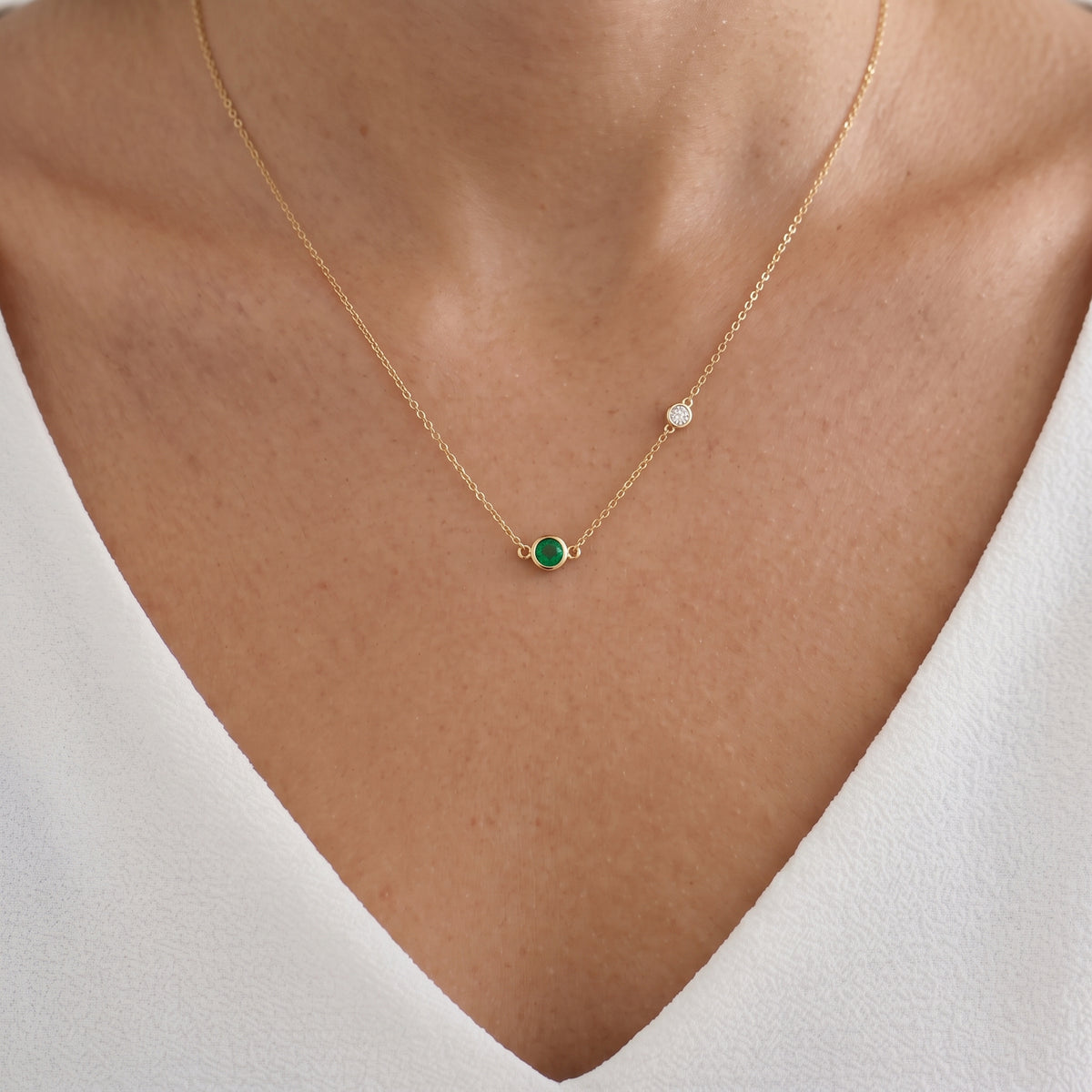 Personalized Dual Birthstone Necklace