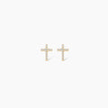 Dainty Small Diamond Cross Earrings