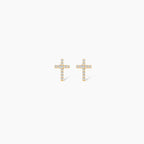 Dainty Small Diamond Cross Earrings