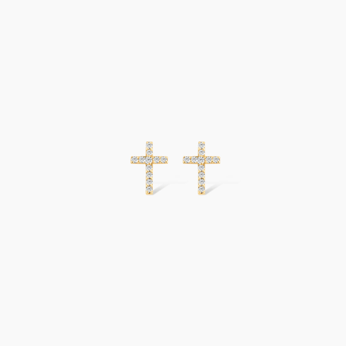 Dainty Small Diamond Cross Earrings