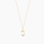 Diamond Cursive Initial Necklace