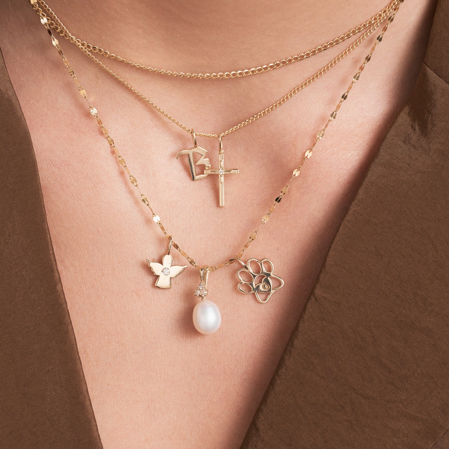 Diamond Accent Cross Charm