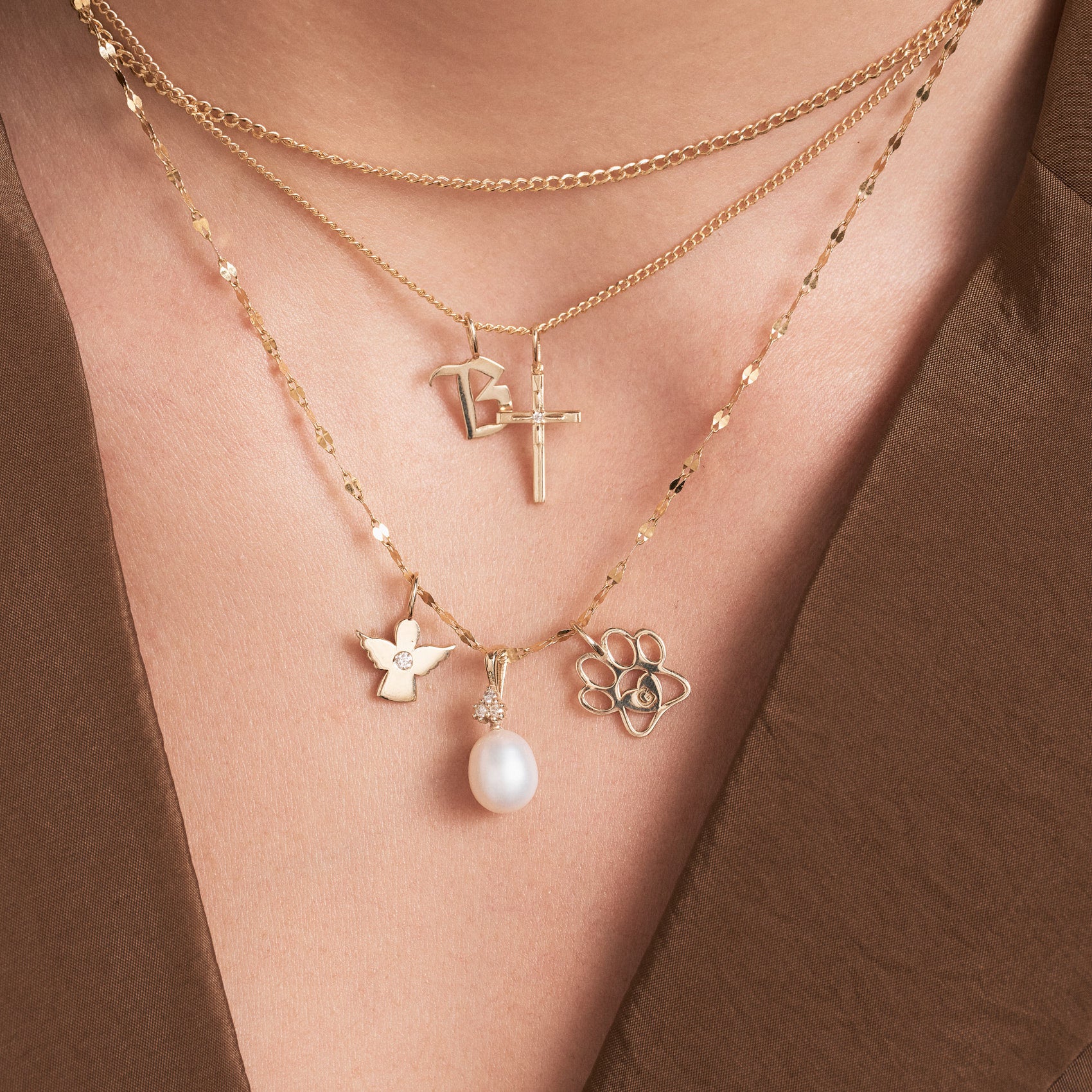 Unique Diamond Pearl Charm