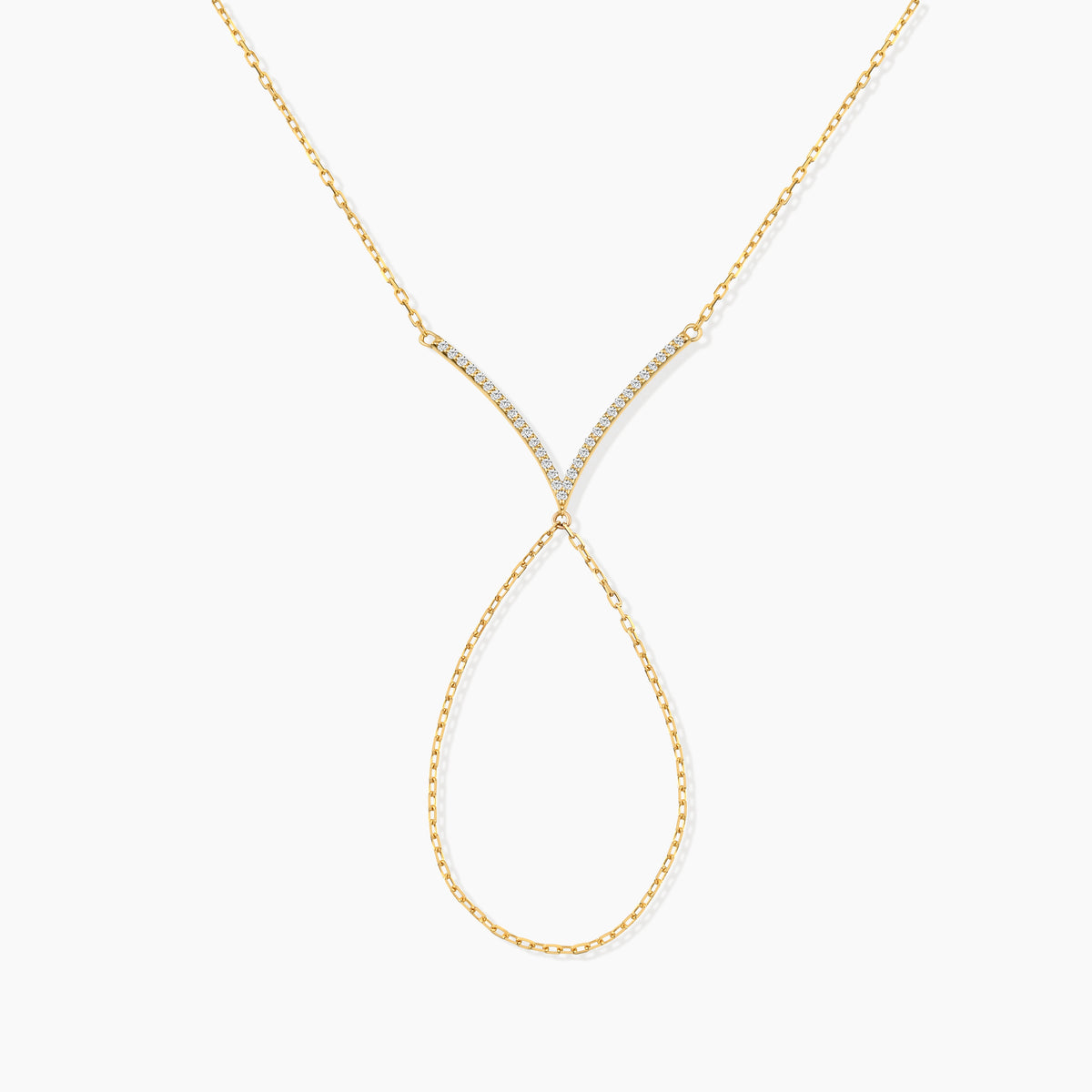 Diamond Pave V Bar Hand Chain Bracelet