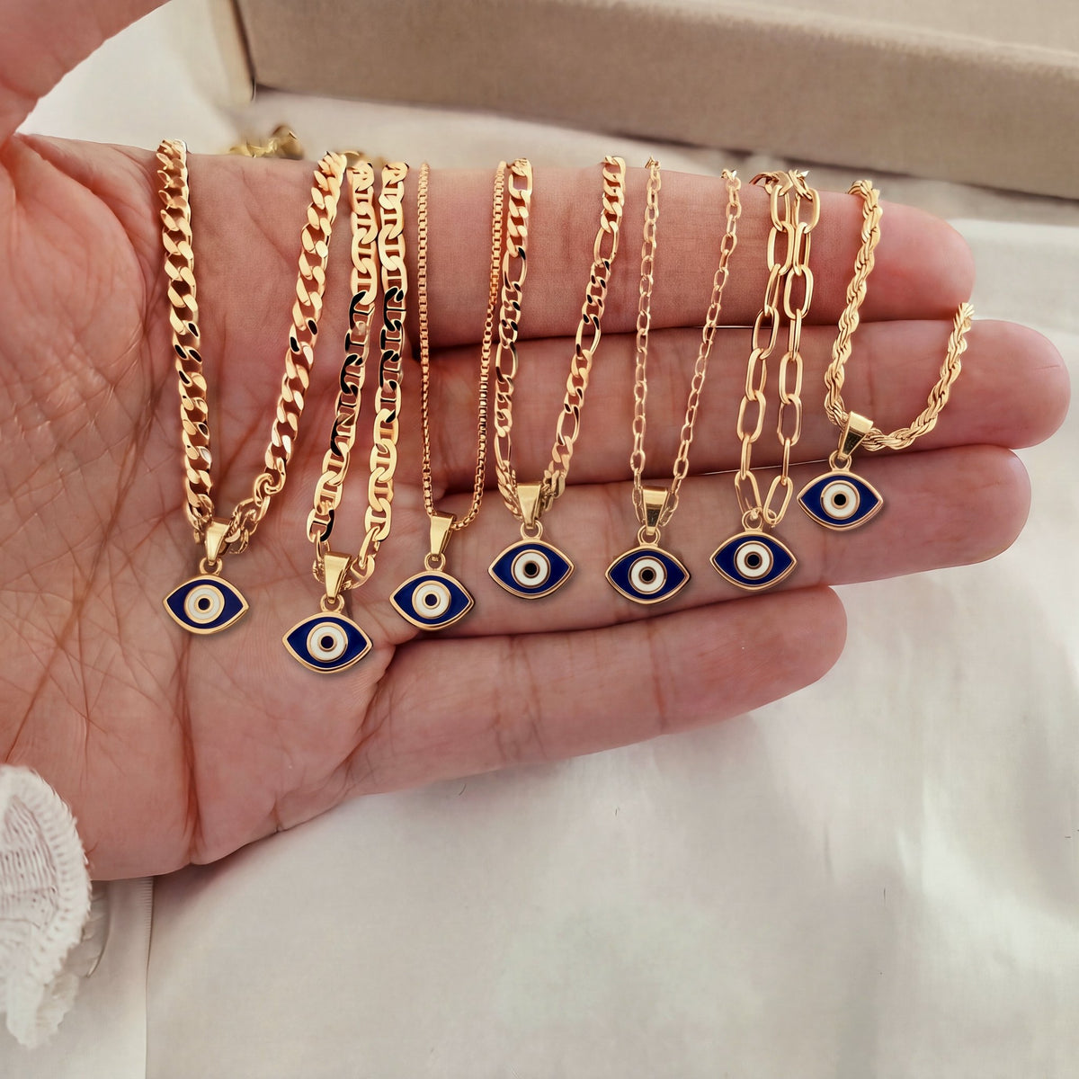 Almond Evil Eye Charm Pendant