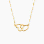 Dainty Interlocking Double Heart Necklace