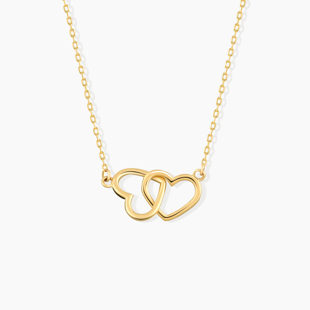 Dainty Interlocking Double Heart Necklace