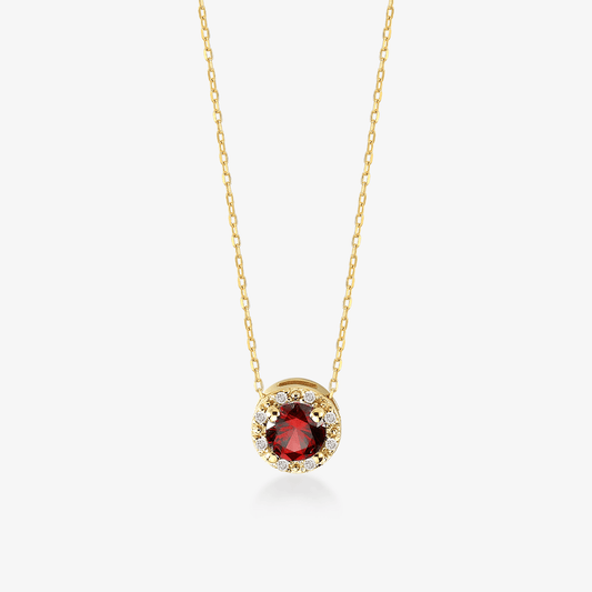 Diamond & Ruby Frame Pendant Necklace